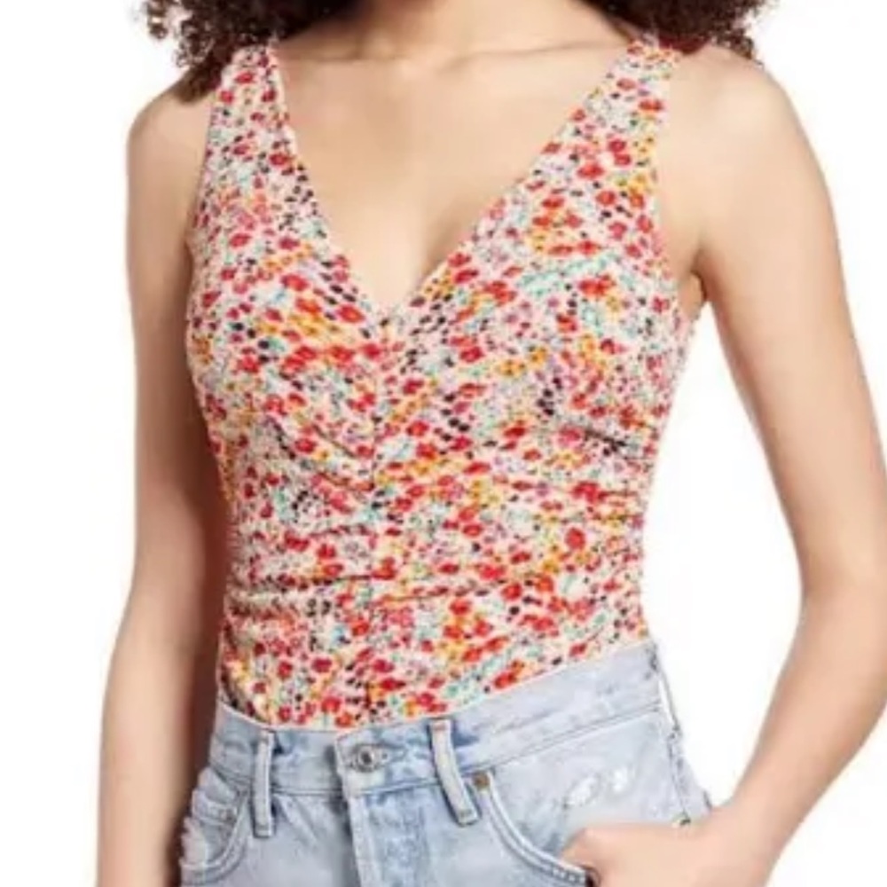 Like new Leith floral bodysuit